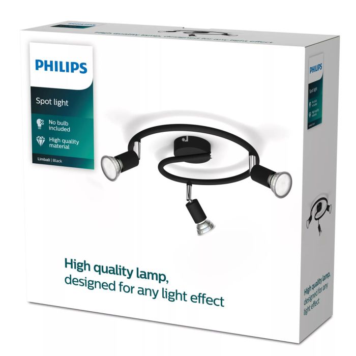 Lumière Philips limbali Noir GU10 (3 Unités) 1