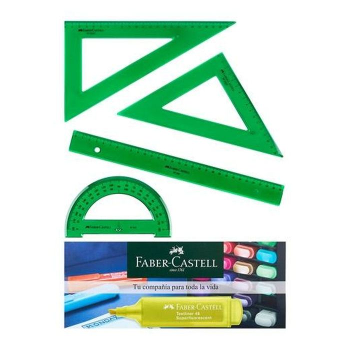 jeu de règles Faber-Castell Vert 4 Pièces (10 Unités) 2 jeu de règles Faber-Castell Vert 4 Pièces (10 Unités) 2