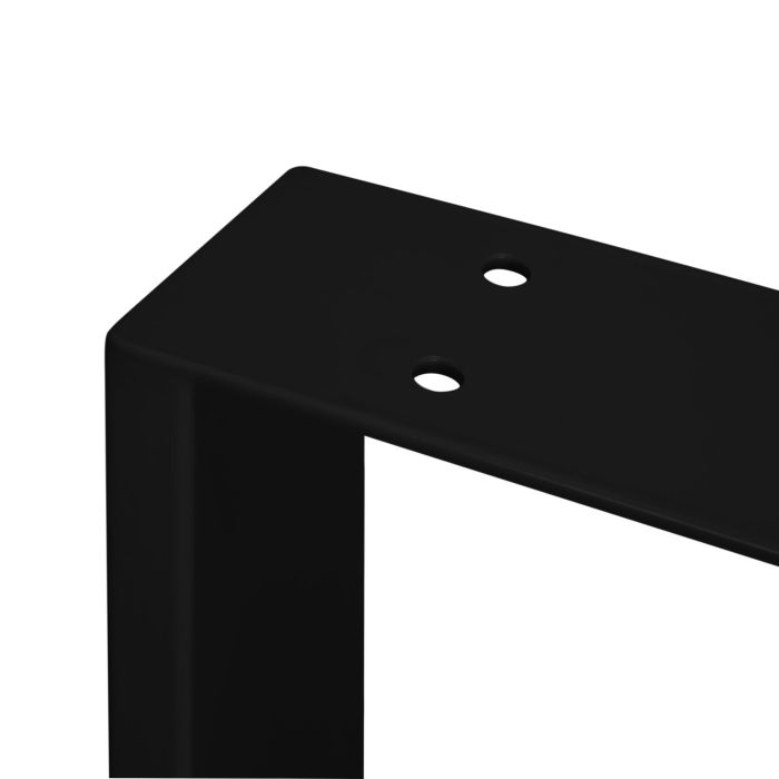 Emuca Jeu de pieds rectangulaires Square pour table, largeur 800mm, Acier, Peint en noir 5
