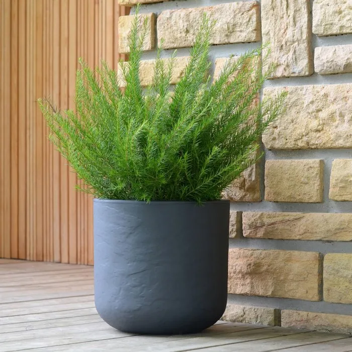 Eda Pot de fleurs rond Volcania Up, 32.5 L, design pierre, intérieur/extérieur, diamètre 38.5 cm x hauteur 36.8 cm, gris anthracite, Origine France Garantie Eda Pot de fleurs rond Volcania Up, 32.5 L, design pierre, intérieur/extérieur, diamètre 38.5 cm x hauteur 36.8 cm, gris anthracite, Origine France Garantie