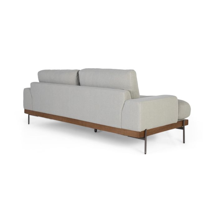 GINER Y COLOMER Canapé 3 Places en Tissu Linen Gris Clair avec Pattes en Métal - Structure en Bois de Frêne - Dimensions 225 x 89 x 80 cm 3 GINER Y COLOMER Canapé 3 Places en Tissu Linen Gris Clair avec Pattes en Métal - Structure en Bois de Frêne - Dimensions 225 x 89 x 80 cm 3