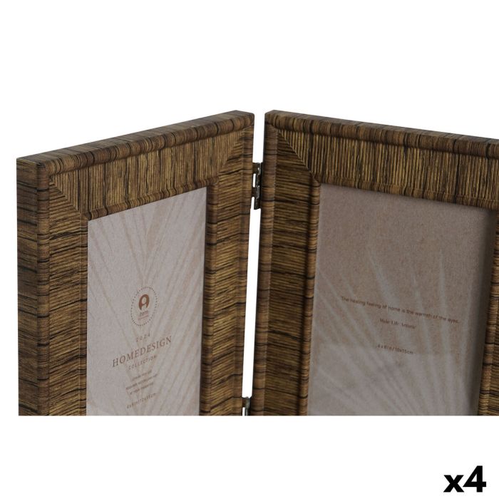 Cadre photo Home ESPRIT Marron Beige Naturel Ivoire Verre polystyrène Scandinave 31 X 2 X 21 cm (4 Unités) 4