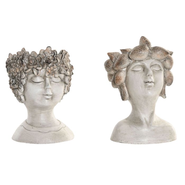 Cache-pot Home ESPRIT Gris Résine Visage Shabby Chic 18 x 15 x 23 cm (2 Unités) 0 Cache-pot Home ESPRIT Gris Résine Visage Shabby Chic 18 x 15 x 23 cm (2 Unités) 0