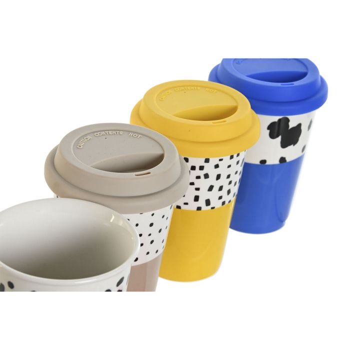 Tasse avec Couvercle DKD Home Decor Multicouleur animaux Urbaine 400 ml (4 Unités) 1 Tasse avec Couvercle DKD Home Decor Multicouleur animaux Urbaine 400 ml (4 Unités) 1