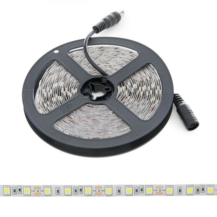 Bande LED 300 LEDs 72W 3.780Lm CRI85 6000K SMD5050 12VDC x5M Blanc Froid [PL219009W] 0