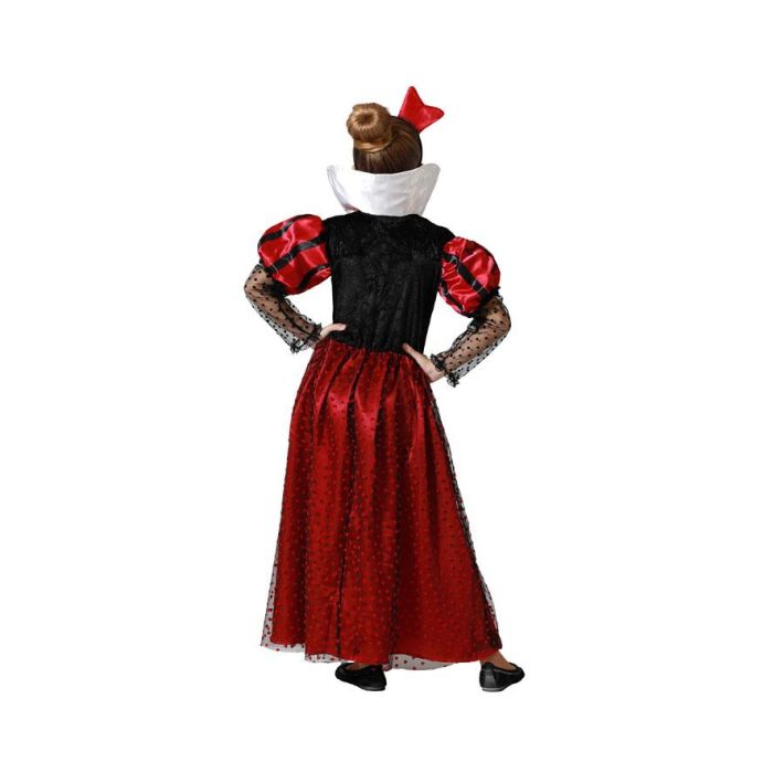 Déguisement Reine de Coeur Fille Rouge 10-12 Ans - Costume de Carnaval Complet avec Diadème en Polyester