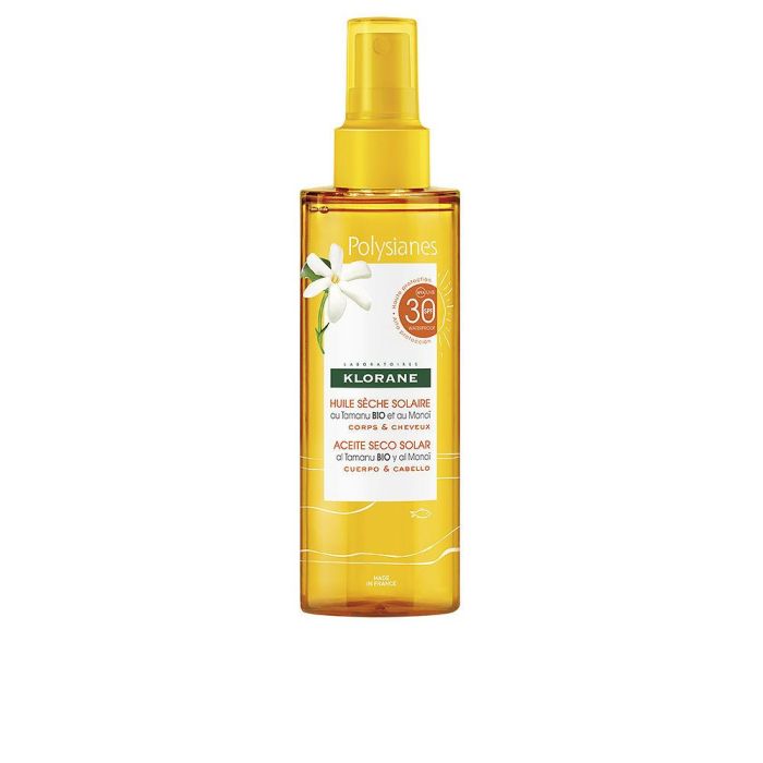 Klorane Polysiane Monoï Y Tamanu Bio Huile Sèche Solaire Spf30 200 mL