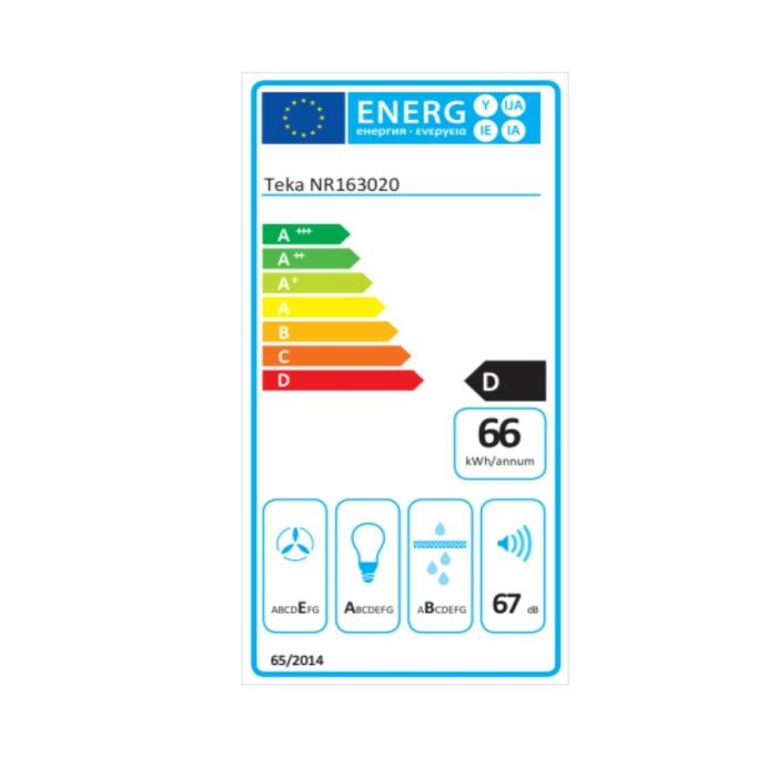 Hotte standard Teka NR163020 Intégrable 121 W 310 m3/h D Blanc 1 Hotte standard Teka NR163020 Intégrable 121 W 310 m3/h D Blanc 1