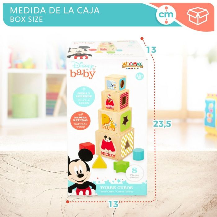 Blocs Empilables Disney 8 Pièces 4 Unités 12,2 x 12,2 x 12,2 cm 1