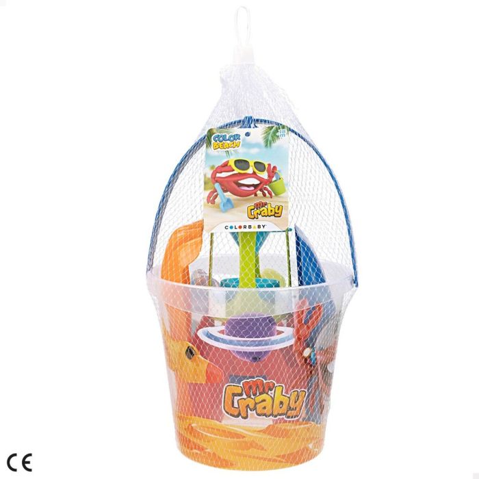 Set de jouets de plage Colorbaby Mr Craby Ø 18 cm polypropylène (16 Unités) 1