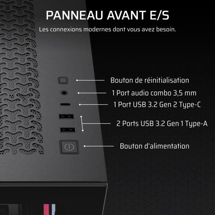 Boitier PC - CORSAIR - 3500X LXR LINK Tempered Glass Mid-Tower - 3 ventilateurs RGB a rotor inversé - Noir 5