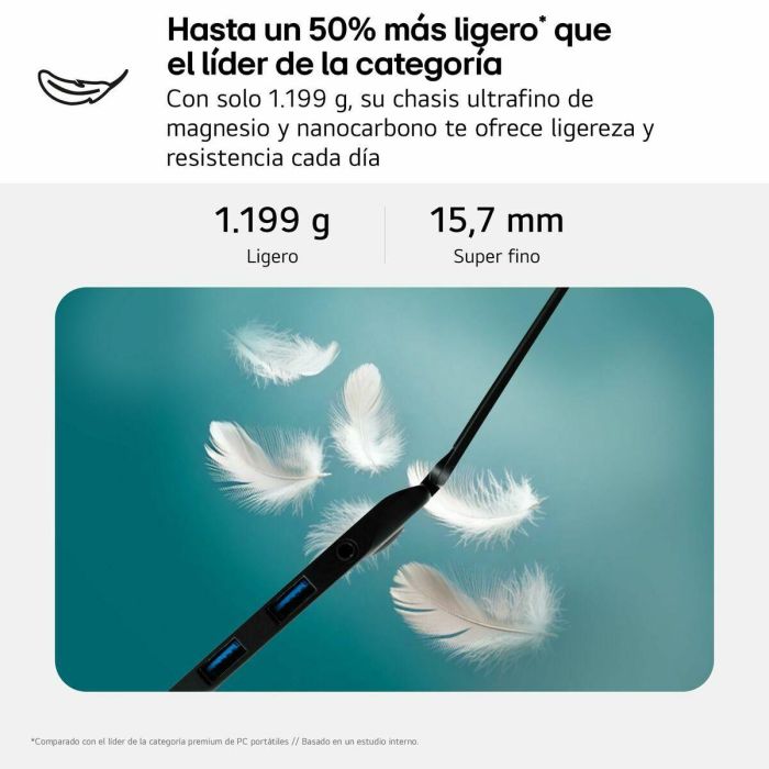 Ordinateur Portable LG 16Z90T-G.AD88B 40" intel core ultra 7 255H 32 GB RAM 1 TB SSD 10 Ordinateur Portable LG 16Z90T-G.AD88B 40" intel core ultra 7 255H 32 GB RAM 1 TB SSD 10