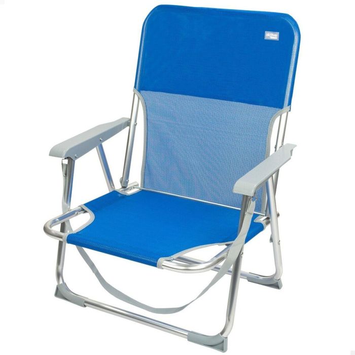 Chaise Pliante Aktive Gomera Bleu 44 x 72 x 35 cm (4 Unités) 4