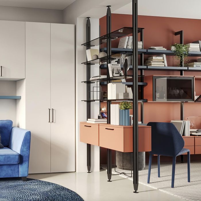 Emuca Lot de consoles pour 5 tablettes en verre pour la structure Zero, verre non inclus, Zamak, Peint en noir texturé 4