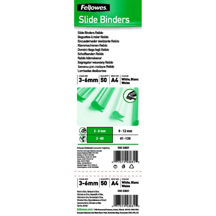 Couvertures de reliure Fellowes A4 Plastique Blanc (50 Unités) 3