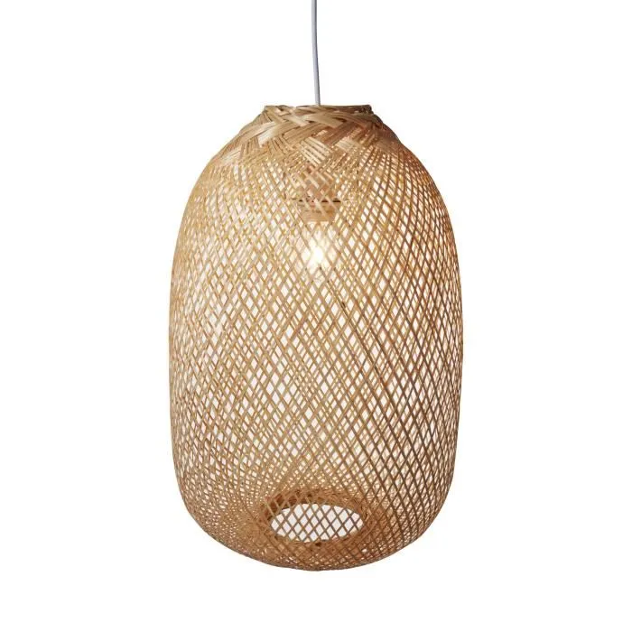 Intermas Gardening Colgante de bambú trenzado Bari - Suspension lumineuse en bambou tissé naturel - Longueur de suspension jusqu'à 1,5 mètre 2 Intermas Gardening Colgante de bambú trenzado Bari - Suspension lumineuse en bambou tissé naturel - Longueur de suspension jusqu'à 1,5 mètre 2