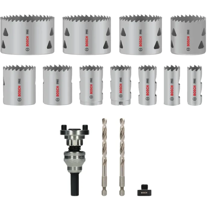 Bosch Professional - Coffret scies trépans PRO Multi Material 15 pièces (20-76 mm) pour perceuses et visseuses - Réf. PRO Multi Material Bosch Professional - Coffret scies trépans PRO Multi Material 15 pièces (20-76 mm) pour perceuses et visseuses - Réf. PRO Multi Material