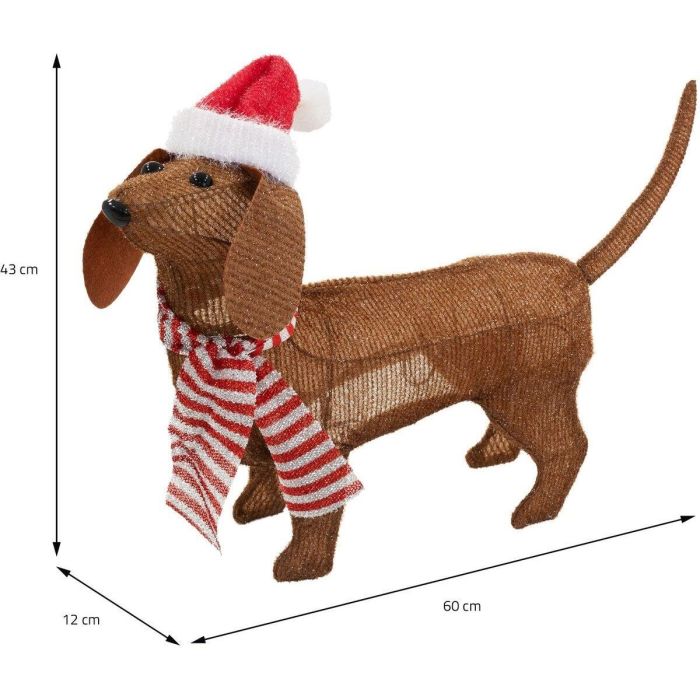 Figurine Décorative BASIC & CO Marron Chien Bonnet de Père Noël 70 x 12 x 43 cm 1