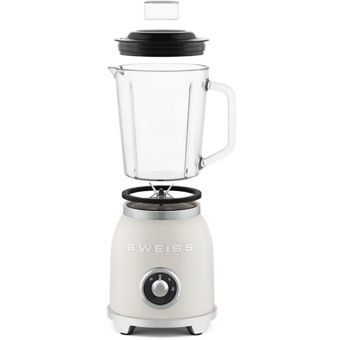 SWEISS Blender Vintage MXV8 1000 W - Bol 1,5 L avec 6 Lames - Vitesses + Mode Pulse - Puissant pour Smoothies, Glace Pilée (Beige) SWEISS Blender Vintage MXV8 1000 W - Bol 1,5 L avec 6 Lames - Vitesses + Mode Pulse - Puissant pour Smoothies, Glace Pilée (Beige)