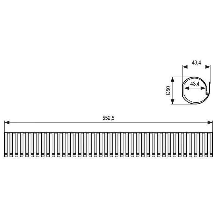 Pasacable Adhesiva Tiri Ø50 L550 Blanco Herrajes Alk 1