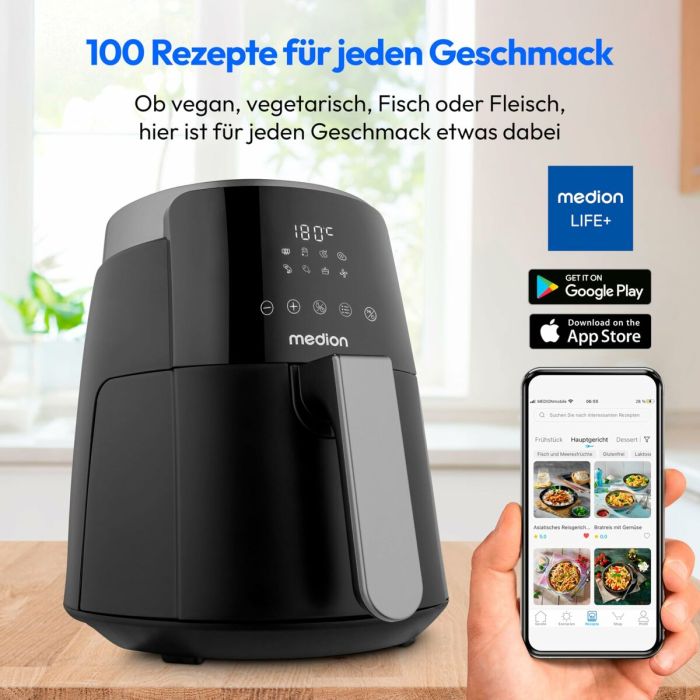 Friteuse à Air Medion MD13030 Noir 1500 W 4,7 L 2