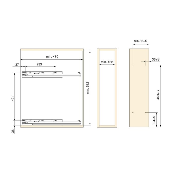 Emuca porte-bouteilles latéral extractible TitaneMax, avec fermeture amortie, module 200mm, Acier, Gris antracite 3 Emuca porte-bouteilles latéral extractible TitaneMax, avec fermeture amortie, module 200mm, Acier, Gris antracite 3