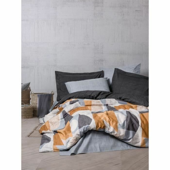 Jeu de literie 220x240 cm + 2 taies d'oreiller 60x60 cm, 100% coton, Gris - ASI8684283035458