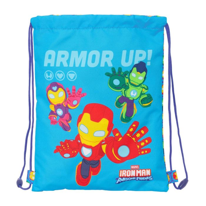Sac à dos serré par des ficelles Iron Man Multicouleur 26 x 34 x 1 cm