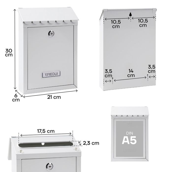 Boîte aux lettres Arregui Blanc Acier Civic 1