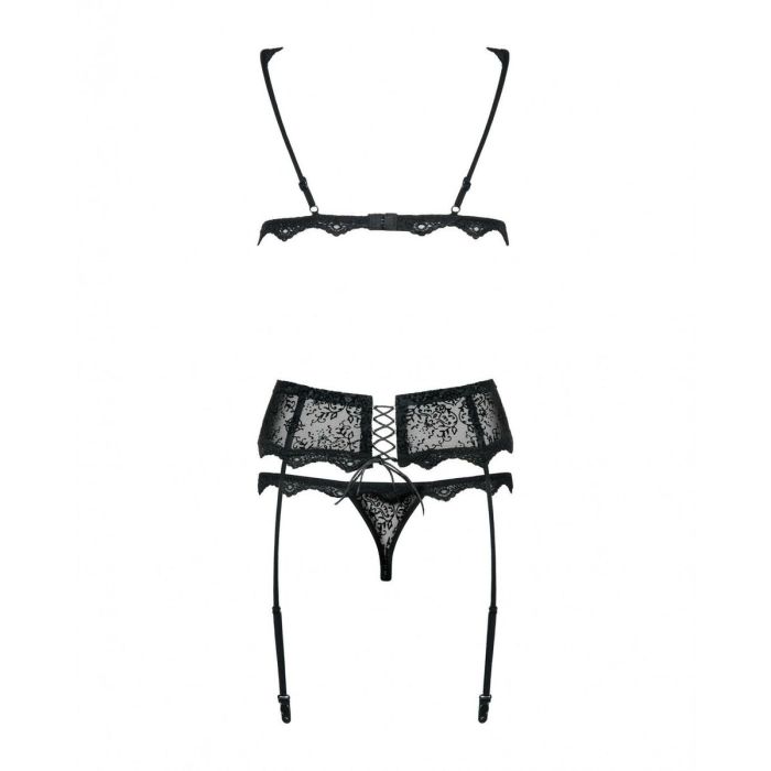 Ensemble de Lingerie en Dentelle Obsessive Emperita Noir L/XL 1