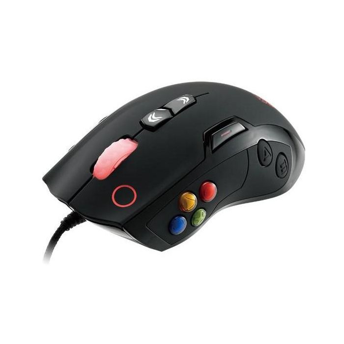 Thermaltake MO-VLS-WDLOBK-01 Souris Gamer Droitier, Laser 8200 DPI, 14 Boutons Programmables, Cable USB 1.8m, Poignées Caoutchouc, Noir