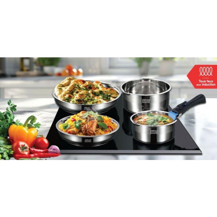 Batterie de cuisine - induction - ARTHUR MARTIN - AM0006 - acier inoxydable 18/10 - 10 pieces - poignée amovible 3 Batterie de cuisine - induction - ARTHUR MARTIN - AM0006 - acier inoxydable 18/10 - 10 pieces - poignée amovible 3