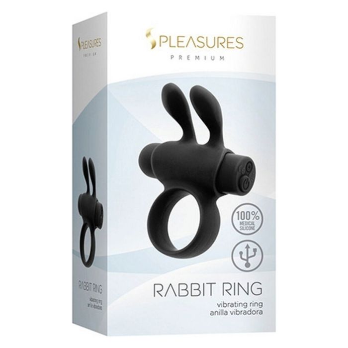 Anneau Pénis S Pleasures Rabbit Noir 1 Anneau Pénis S Pleasures Rabbit Noir 1