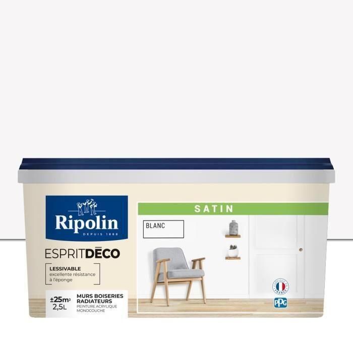 RIPOLIN ESPRIT DECO MULTI SUPPORTS BLANC satin 2,5L 1 RIPOLIN ESPRIT DECO MULTI SUPPORTS BLANC satin 2,5L 1