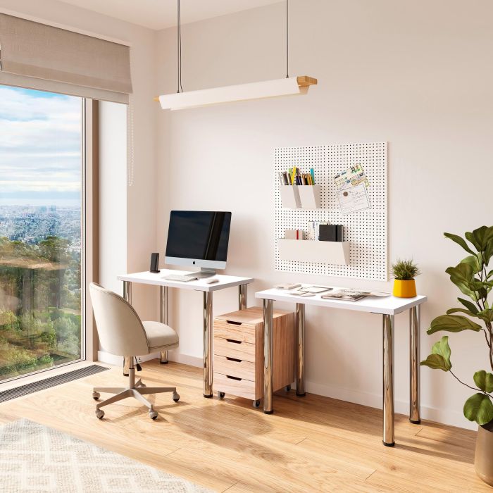 Emuca Plateaux de table, 900x500, Peint en blanc, Bois 2