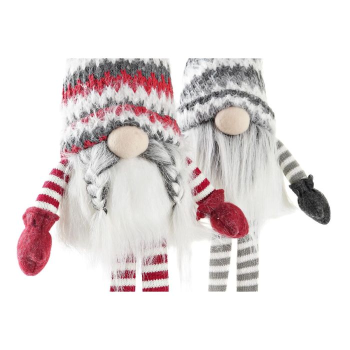 Figurine Décorative DKD Home Decor Noël Gnome Lumière LED Polyester (22 x 12 x 64 cm) (2 Unités) 3