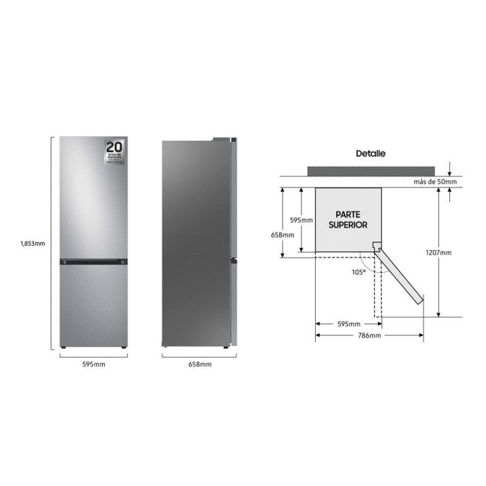Machine à laver Samsung RB34C602DSA 186 Argenté 11