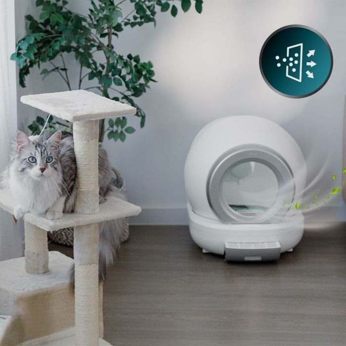 Bac à litière autonettoyant pour chats Cecotec Pumba 7000 CleanKitty Compact Connected Blanc Plastique 4