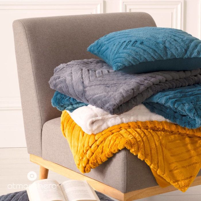 Couverture Atmosphera Plaid Winter Rhombus Gris (230 x 180 cm) 1