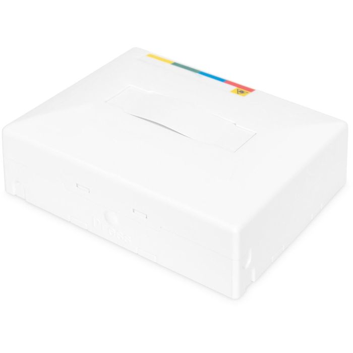 Digitus Boîtier FTTH mural blanc IP45 pour 4 couplages SC SX - 80 x 100 x 30 mm