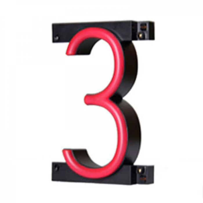 Green Ice Numéro LED Néon Personnalisable - Largeur 90mm, Hauteur 161mm, Profondeur 38mm 0