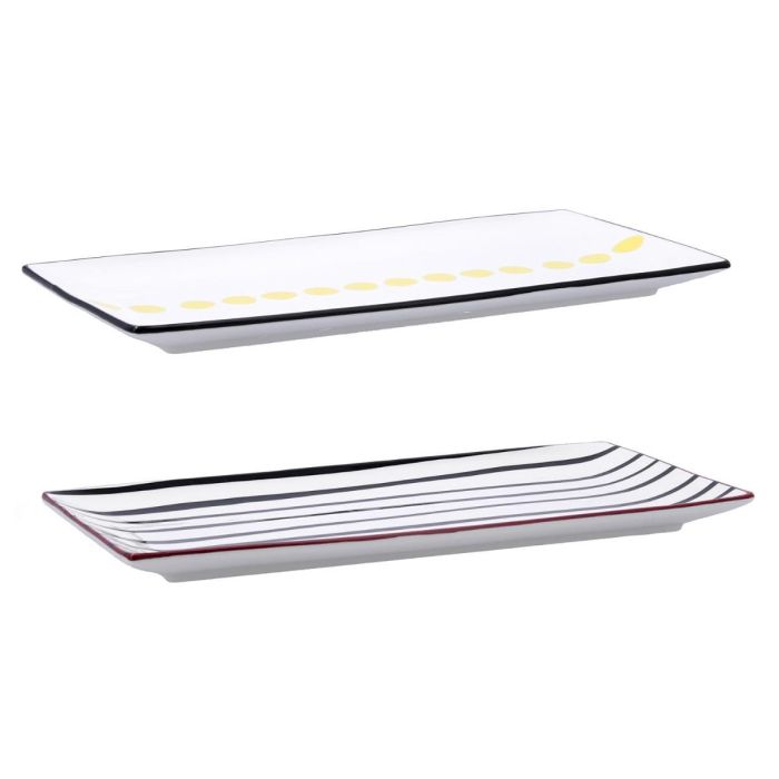 Bandeja Rectangular Porcelana Zigzag Bidasoa 30,5x15,2x2 cm (6 Unidades) 1 Bandeja Rectangular Porcelana Zigzag Bidasoa 30,5x15,2x2 cm (6 Unidades) 1