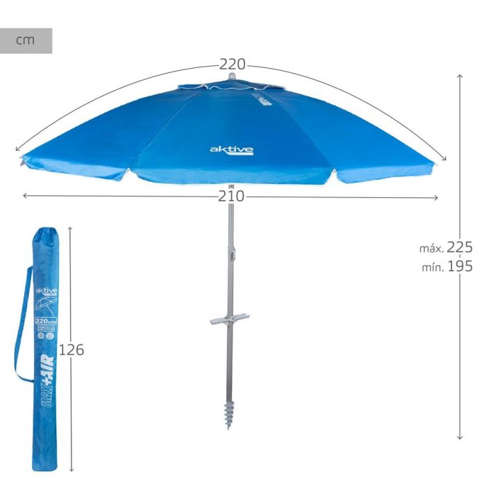 Parapluie Aktive Bleu 220 x 225 x 220 cm (6 Unités) 3