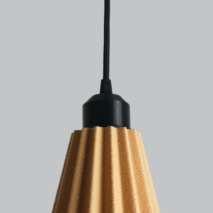 LINDOR Lampe Suspension "Lindor" Beige/Fleuron Noir/Câble Noir 1