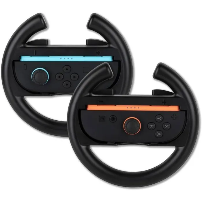 Konix - Volants de course pour Joy-Con Nintendo Switch 2, ergonomiques et simples à installer - Améliorez l'immersion dans vos jeux - Noir Konix - Volants de course pour Joy-Con Nintendo Switch 2, ergonomiques et simples à installer - Améliorez l'immersion dans vos jeux - Noir