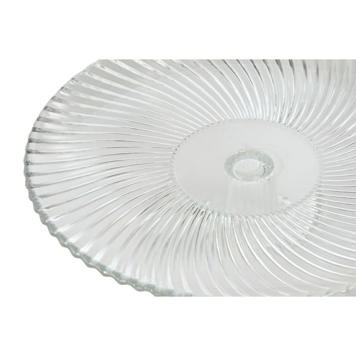 Assiette plate Home ESPRIT Transparent Verre 26 x 26 x 8 cm 2