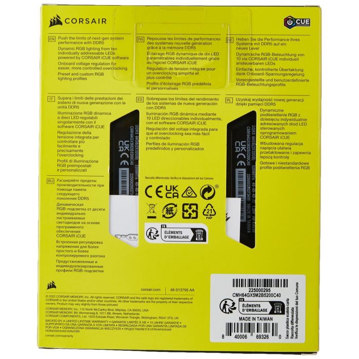 Mémoire RAM Corsair 1867488 64 GB DDR5 5200 MHz CL40 7