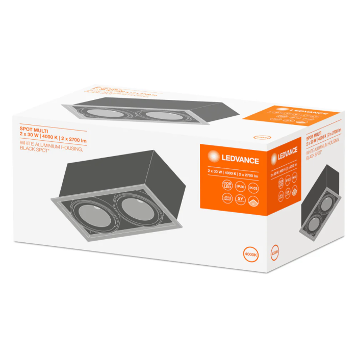 LEDVANCE LVE-4058075113985 Foco Spot LED 2*30W 2*2700Lm 4000K 38º IP20 1