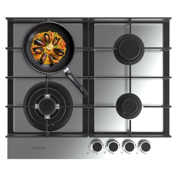 Cecotec Plaque gaz 4 feux Bolero Squad G 4400F Inox 8000W acier inox WOK 7