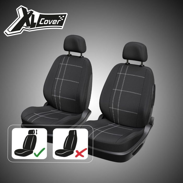 Lot de 2 housses auto avant - XLCOVER - Compatible Airbags - Noir - Housses pour sieges et appuis-tete 3 Lot de 2 housses auto avant - XLCOVER - Compatible Airbags - Noir - Housses pour sieges et appuis-tete 3